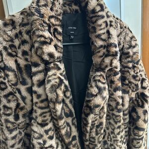 Love Tree Animal Print Faux Fur Jacket